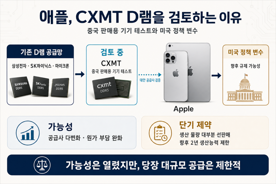 애플 CXMT D램 검토 중 애플 CXMT D램 검토 중