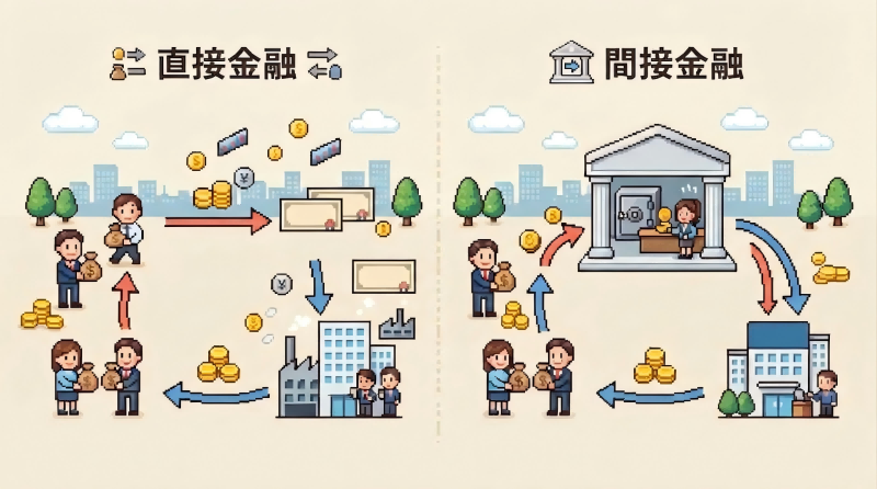直接金融と間接金融の違い 直接金融と間接金融の違い