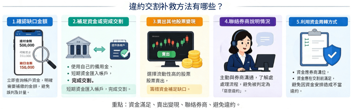 五種違約交割補救方法