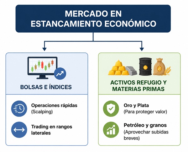 Mercado en estancamiento económico Mercado en estancamiento económico