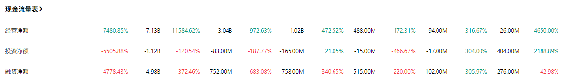闪迪公司现金流量表