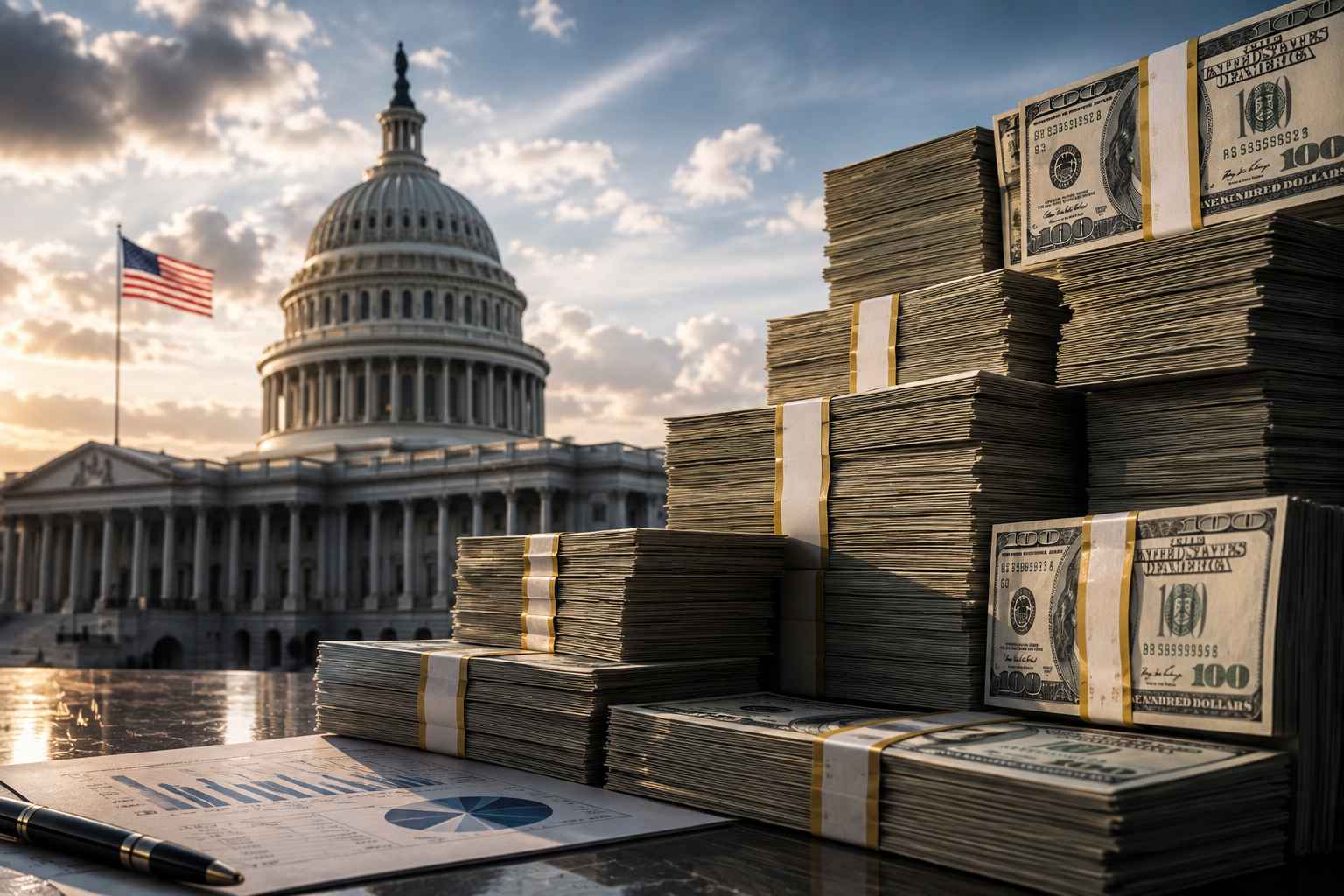 A dívida dos EUA se aproxima de US$ 40 trilhões A dívida dos EUA se aproxima de US$ 40 trilhões
