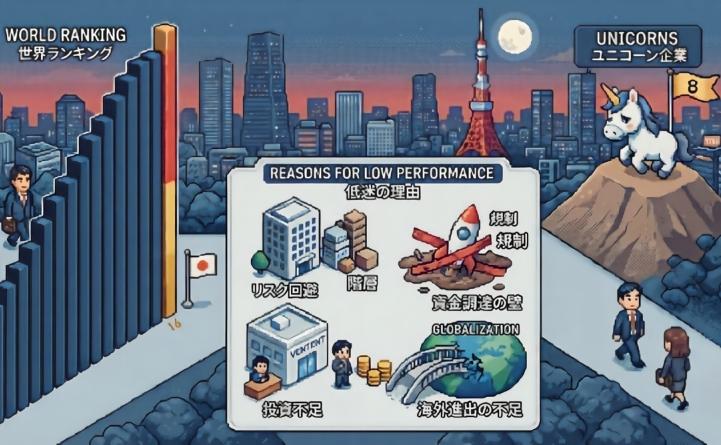 日本のユニコーン企業数は8社、世界16位に低迷する理由