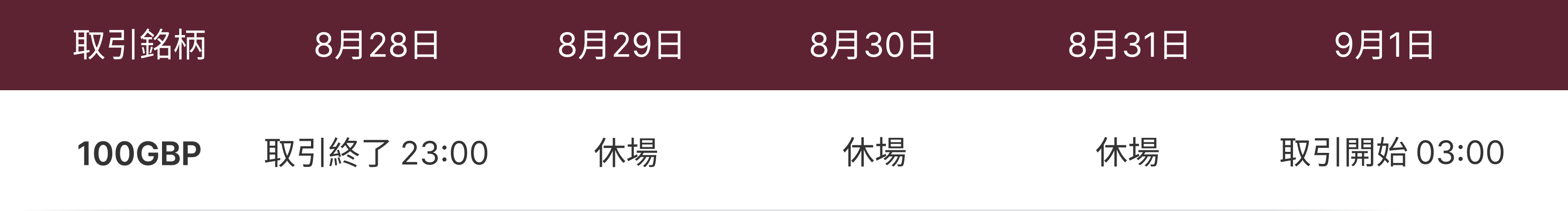 祝日営業スケジュール