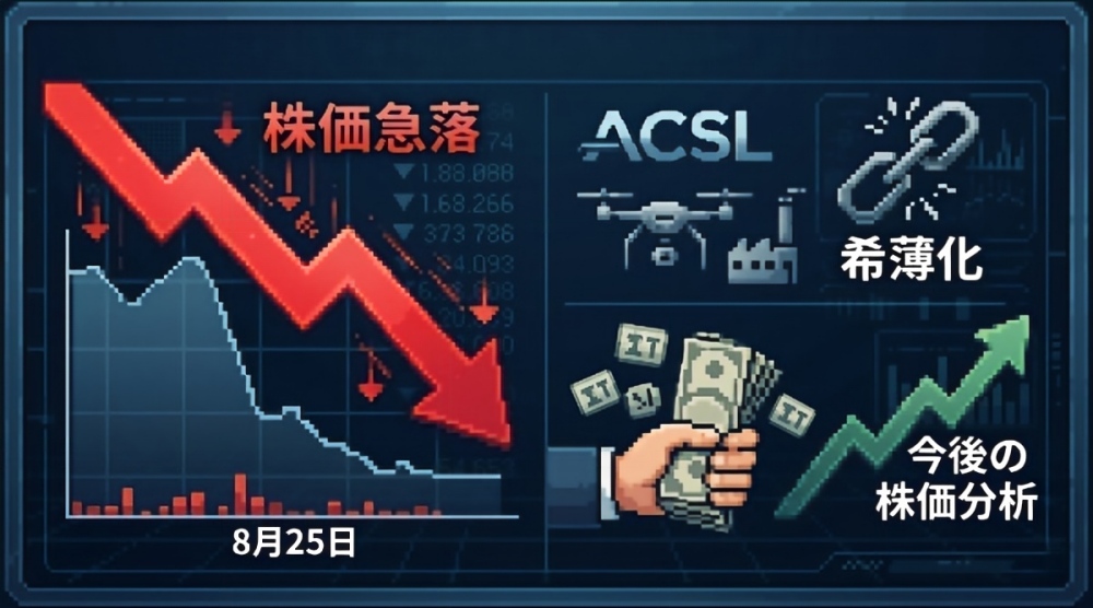 ACSL株価は急落｜新株発行による希薄化懸念と今後の株価を分析