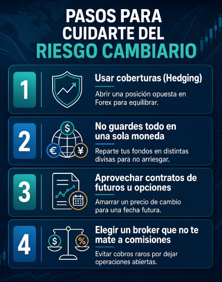 Pasos para cuidarte del riesgo cambiario Pasos para cuidarte del riesgo cambiario