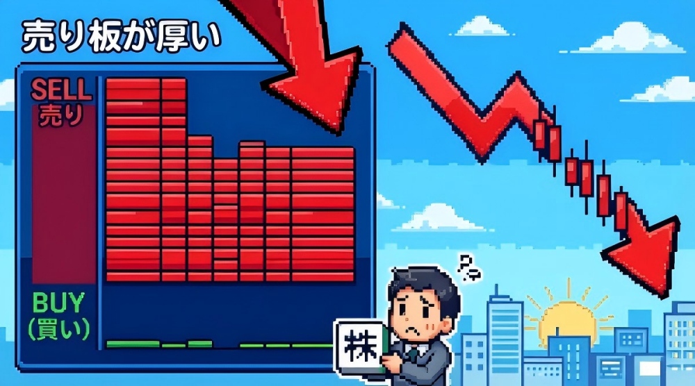 売り板が厚い銘柄は下落する?板情報から読み解く投資判断の基本