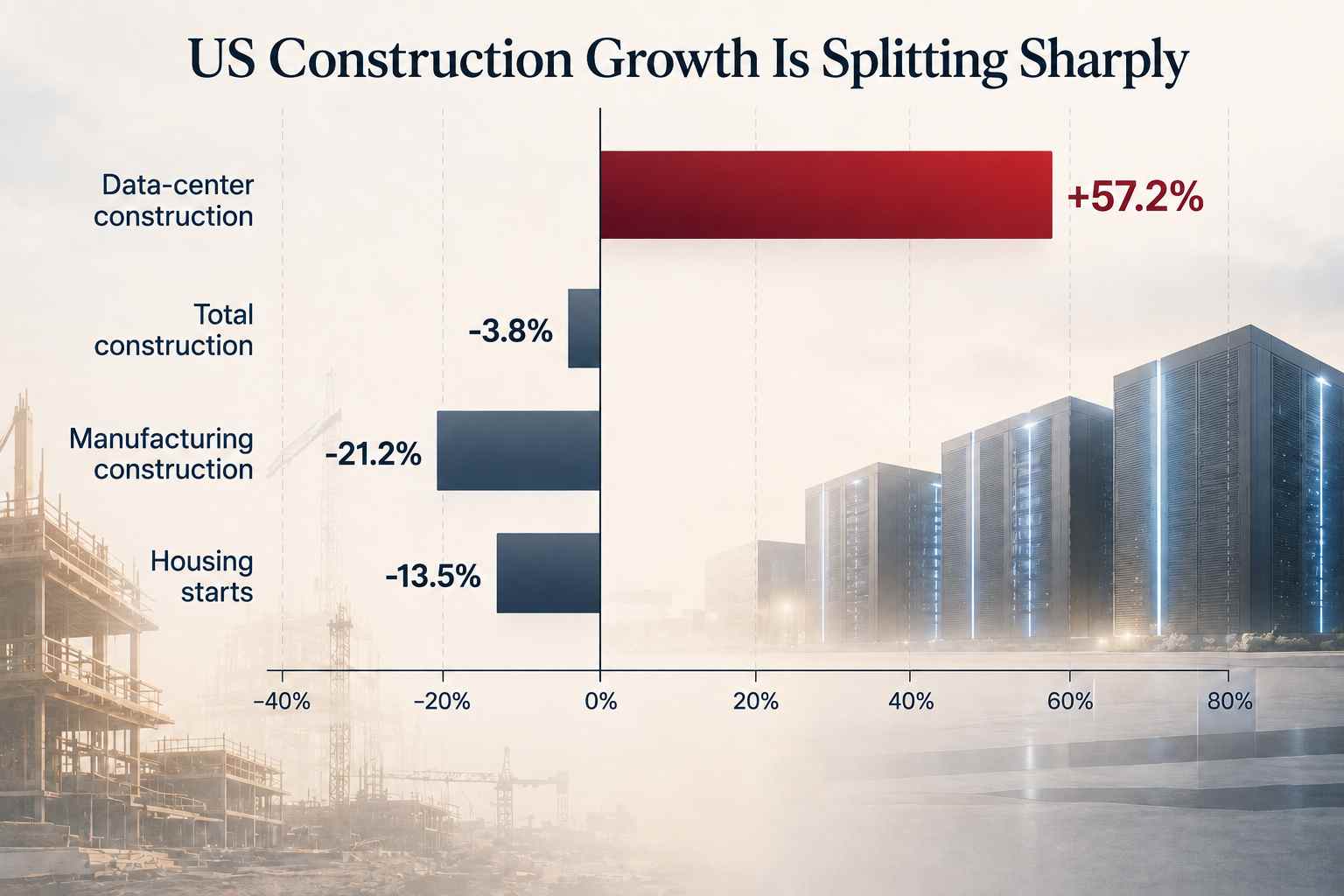 US Construction Growth Is Splitting Sharply US Construction Growth Is Splitting Sharply