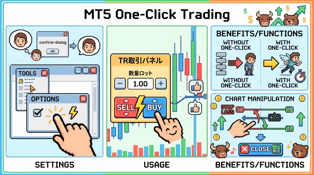 MT5のワンクリック注文とは?設定方法と使い方を初心者向けに解説