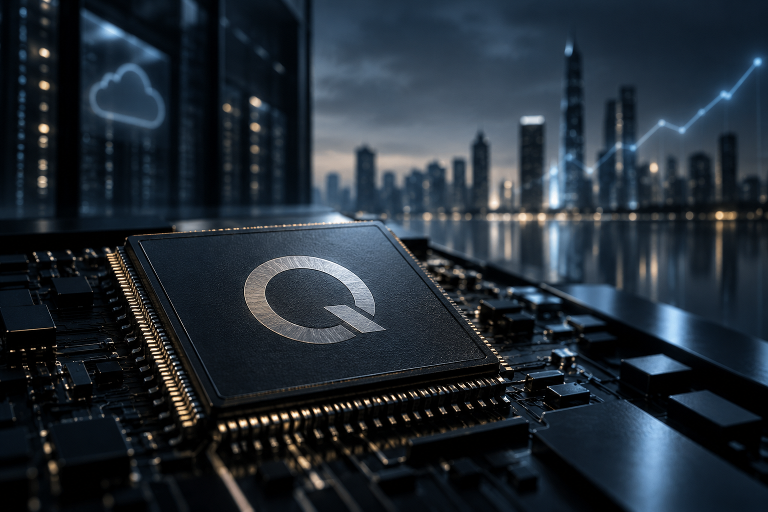 Saham Qualcomm (QCOM) Grafik pergerakan saham Qualcomm (QCOM) setelah pengumuman kerja sama dengan Amazon