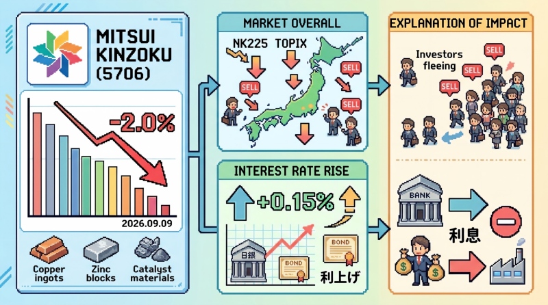 三井金属株価は下落：市場全体の地合いと金利上昇を解説