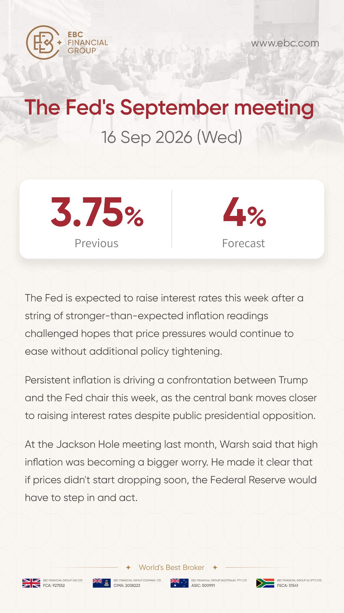 اجتماع مجلس الاحتياطي الفيدرالي في سبتمبر The Fed's September meeting