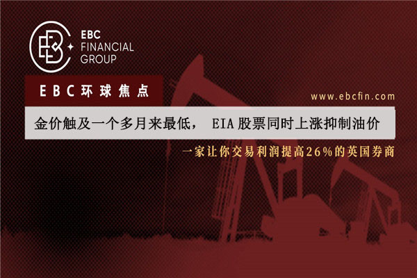 金价触及一个多月来最低，EIA股票同时上涨抑制油价
