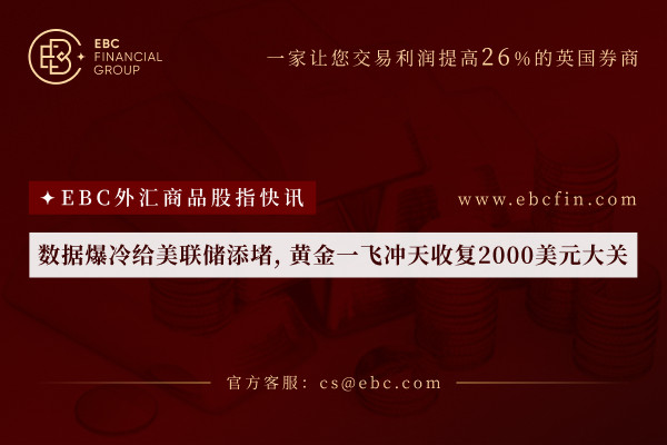 数据爆冷给美联储添堵，黄金一飞冲天收复2000美元大关 