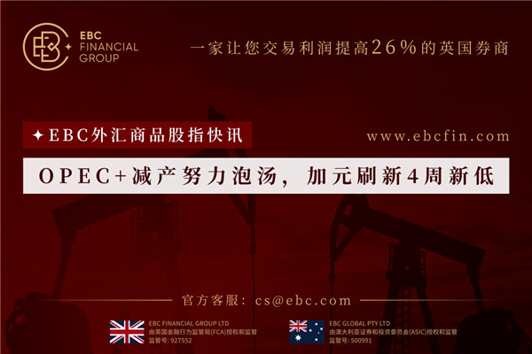 OPEC+减产努力泡汤，加元刷新4周新低