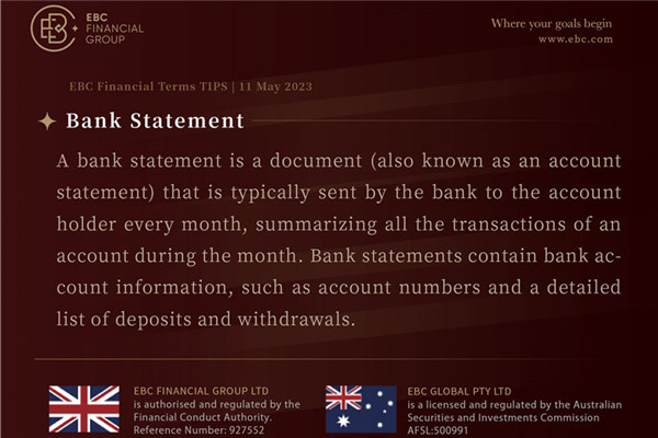 EBC Financial Terms TIPS:Bank Statement