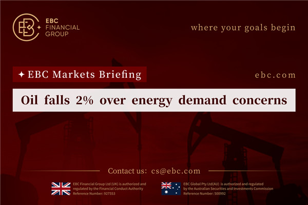 Oil falls 2% over energy demand concerns