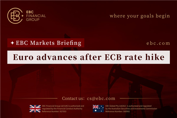 ​Euro advances after ECB rate hike