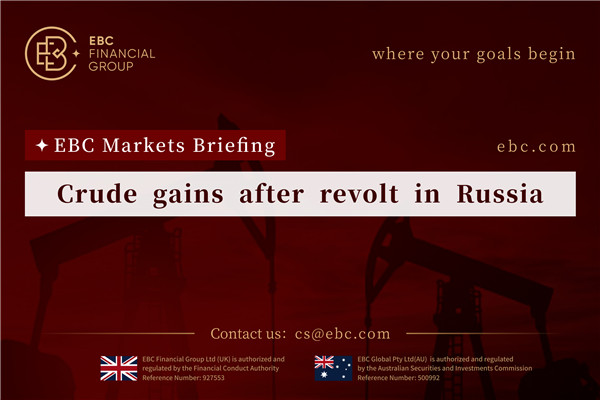Crude gains after revolt in Russia
