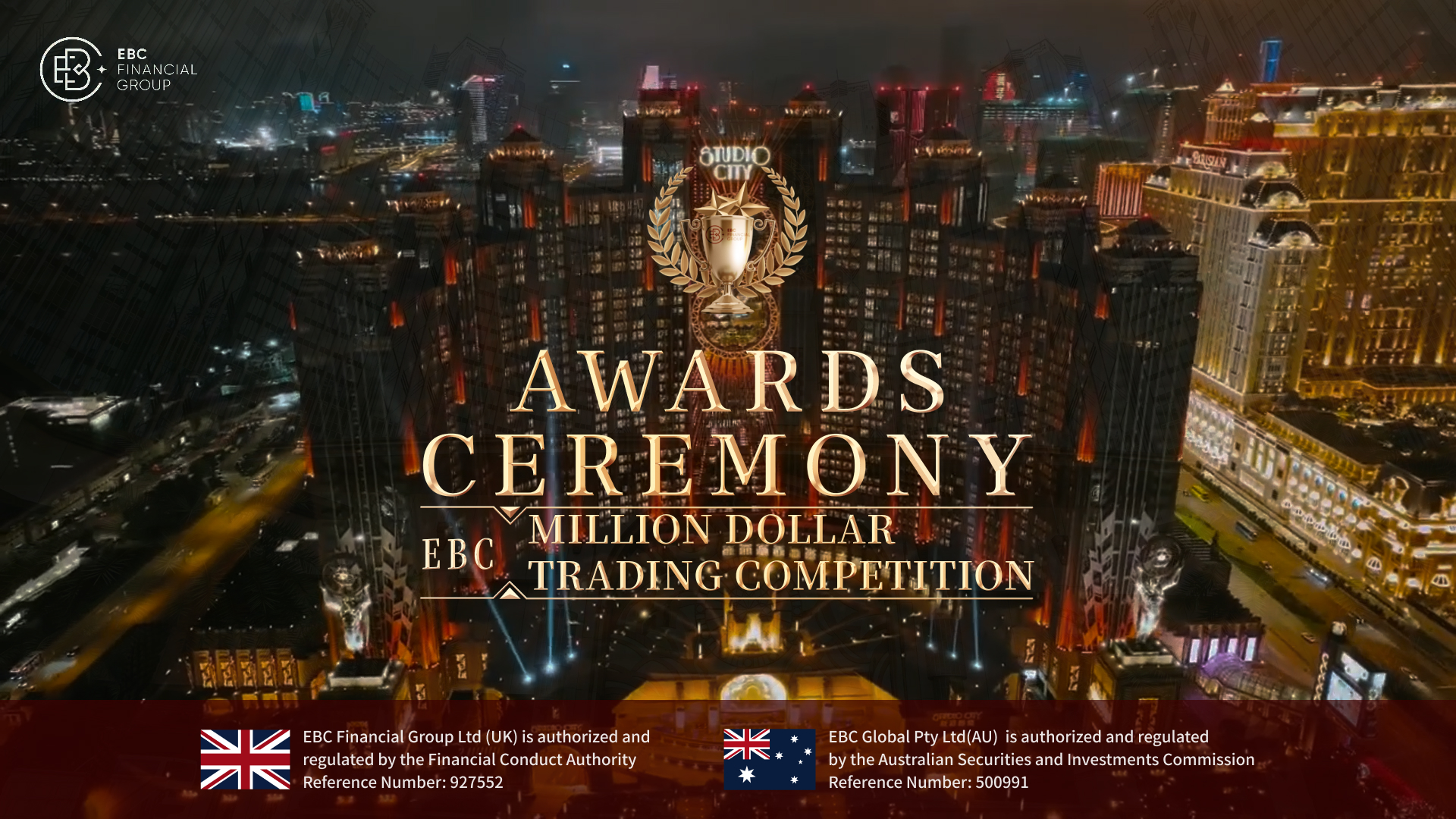 งานประกาศรางวัล "สุดยอดนักเทรด" EBC Million Dollar Challenge ประเทศมาเก๊า