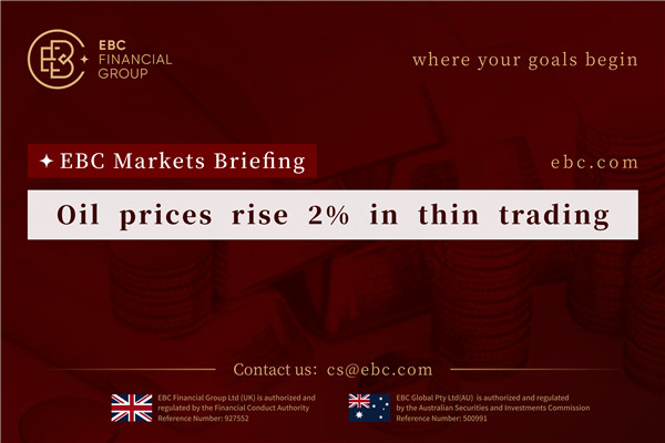 Oil prices rise 2% in thin trading