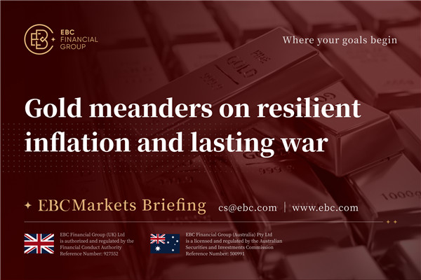 El oro vaga entre una inflación resiliente y una guerra duradera