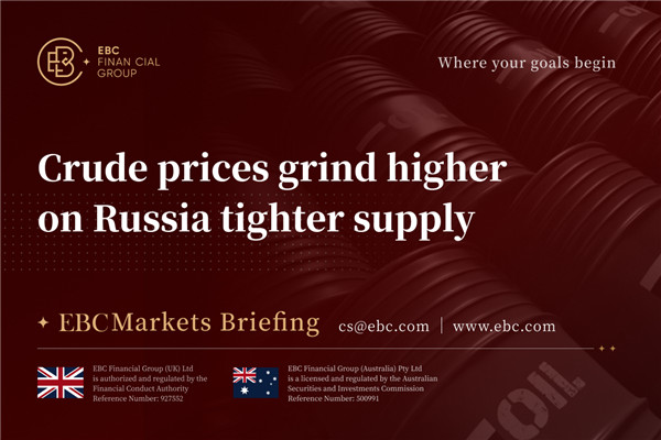 Crude prices grind higher on Russia tighter supply