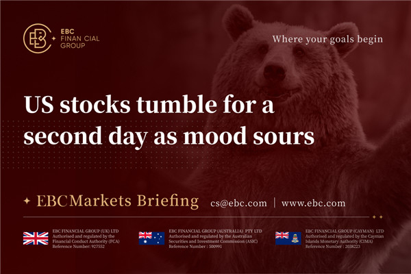 US stocks tumble for a second day as mood sours