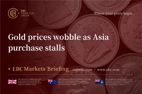 Los precios del oro se tambalean mientras las compras en Asia se estancan
