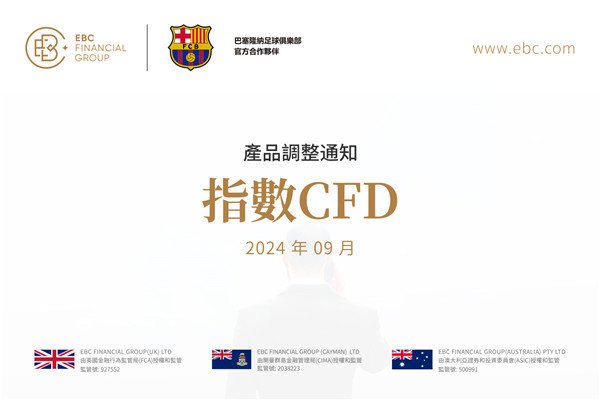 指數CFD產品調整通知