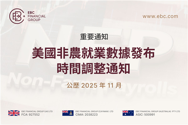【重要通知】美國非農就業數據發布時間調整通知