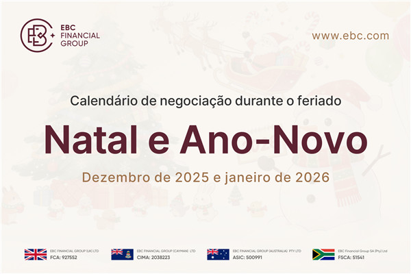 Natal e Ano-Novo Calendário de negociação durante o feriado
