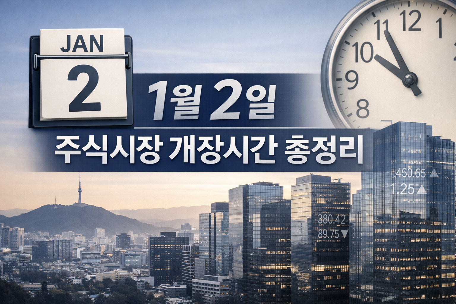 1월 2일 주식시장 개장시간 총정리: 2026년 첫 거래일, 국내는 10시 개장