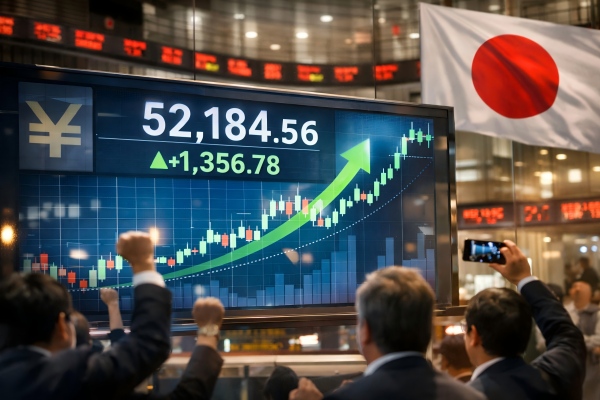 日経平均株価は上昇：5万2000円台回復