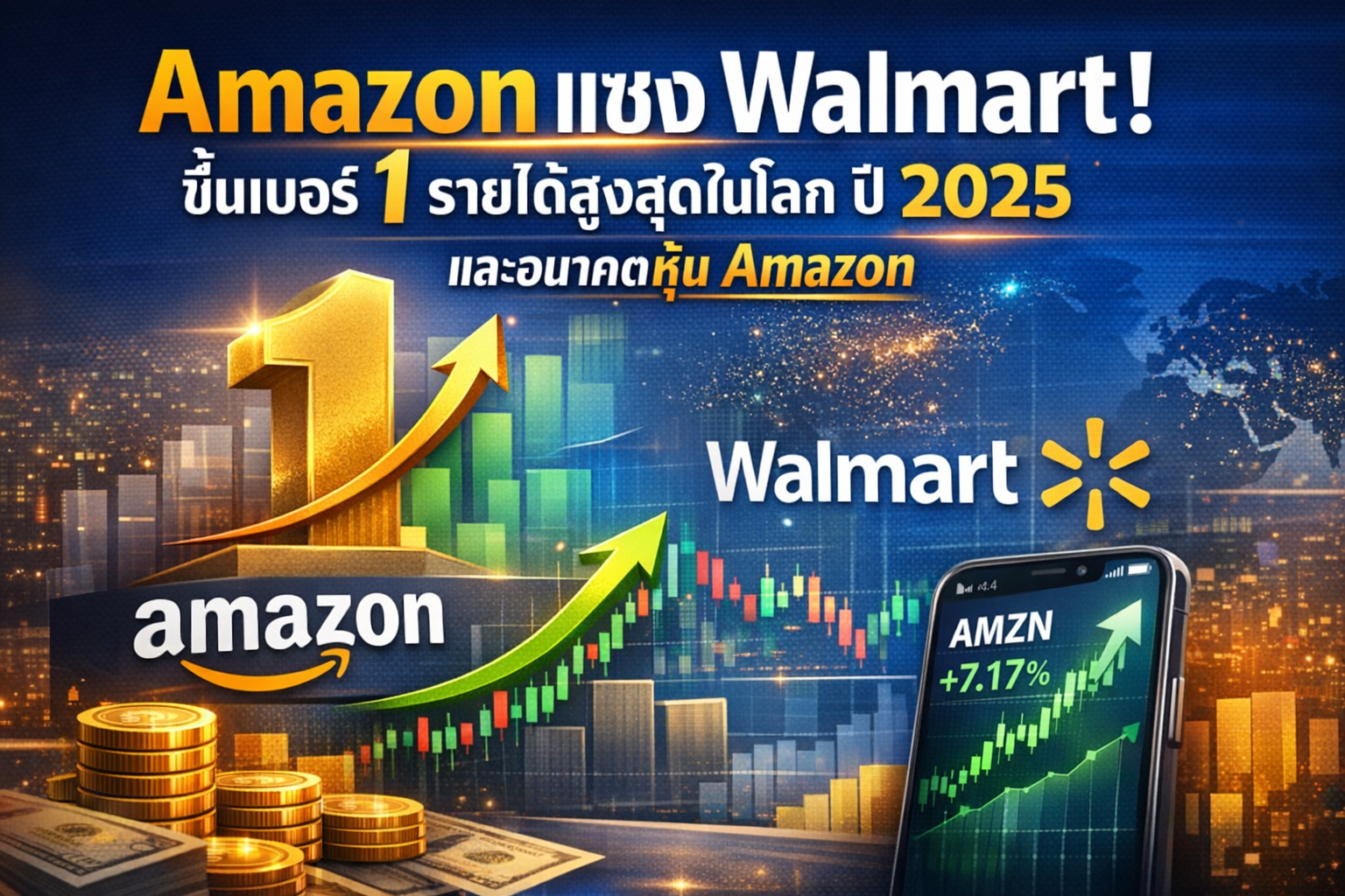 ประวัติศาสตร์จารึก! Amazon แซง Walmart ผงาดรายได้สูงสุดในโลกปี 2025