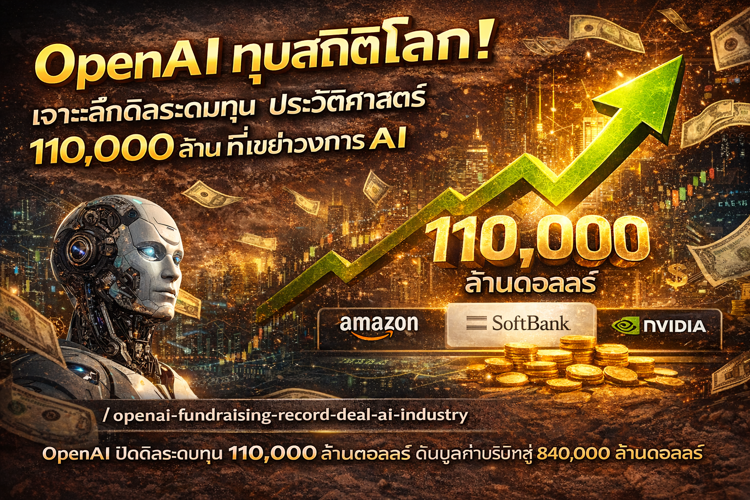 OpenAI รวยเละ! กวาด 1.1 แสนล้านดอลล์ Amazon-Nvidia-SoftBank ทุ่มไม่อั้น ดันมูลค่าทะลุ 28 ล้านล้าน!