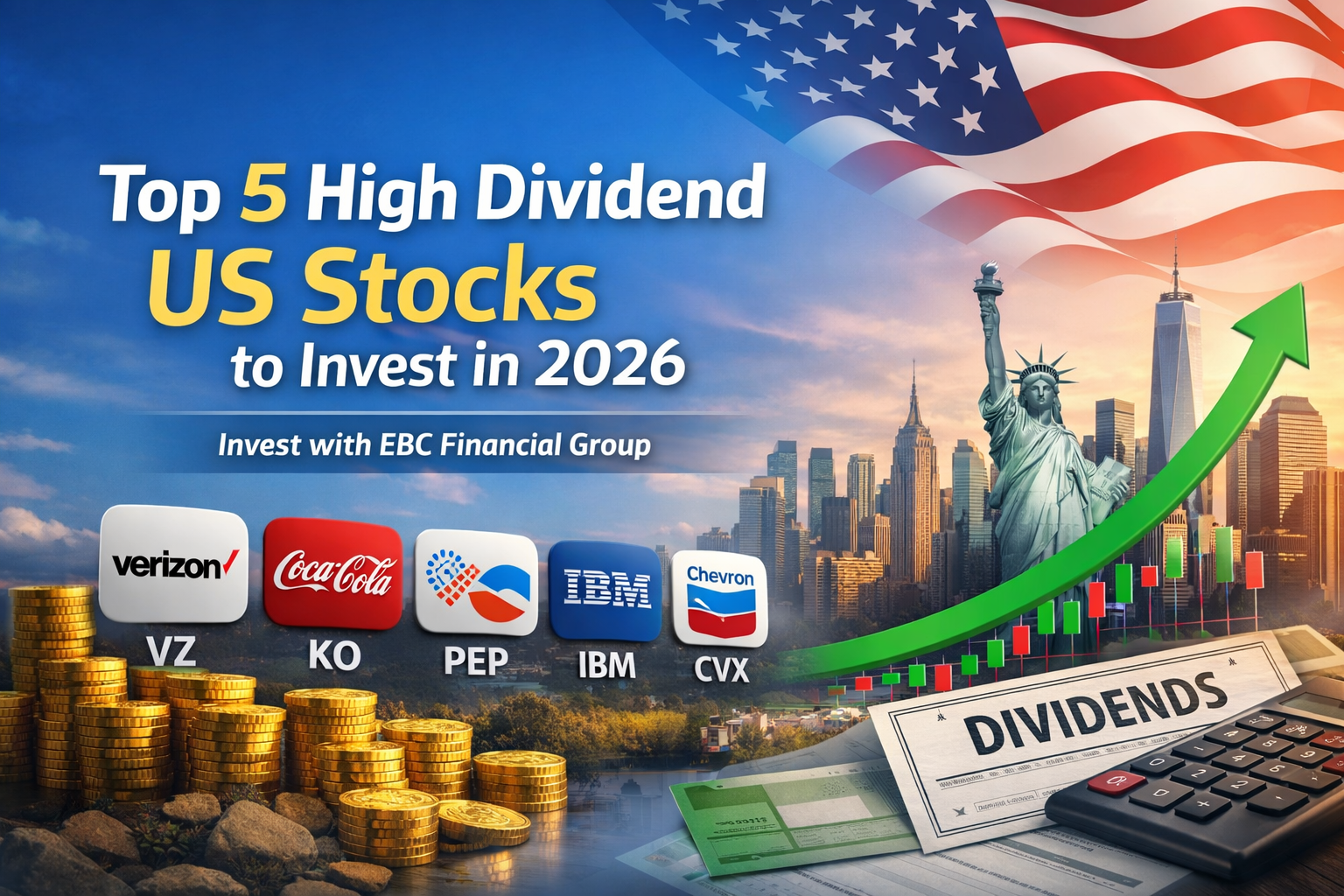 5 หุ้นอเมริกา ปันผลสูง 2026 ซื้อแล้วรับกระแสเงินสดยาว ๆ