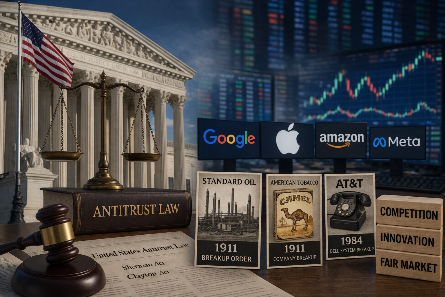 미국 반독점법이란? 분할 사례와 현재 타깃 기업 정리