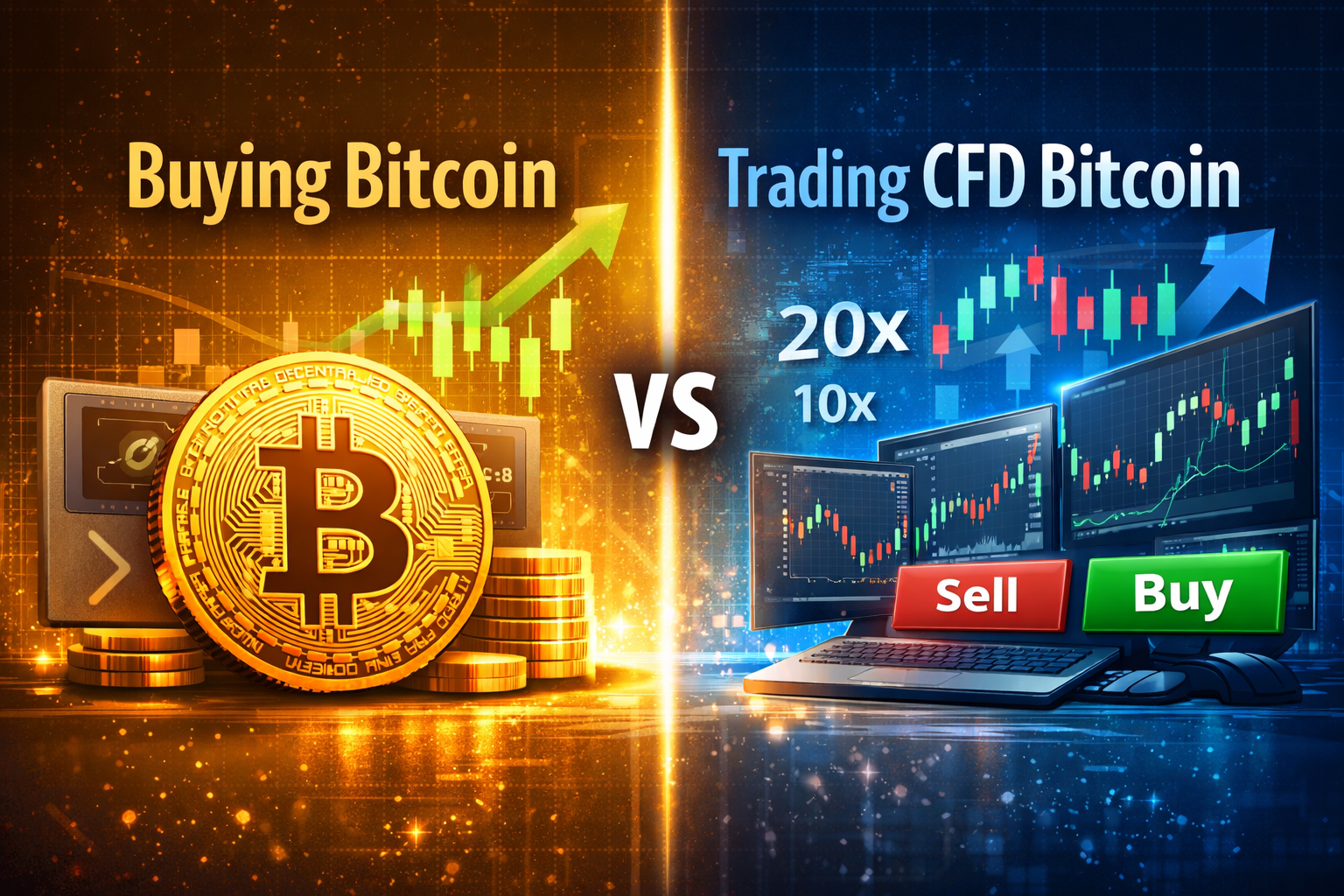 ซื้อ Bitcoin จริง vs เทรด CFD Bitcoin ต่างกันยังไง?