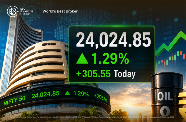 Nifty 50 Tops 24,000 as Oil Slump Turns India Risk Into a Market Tailwind