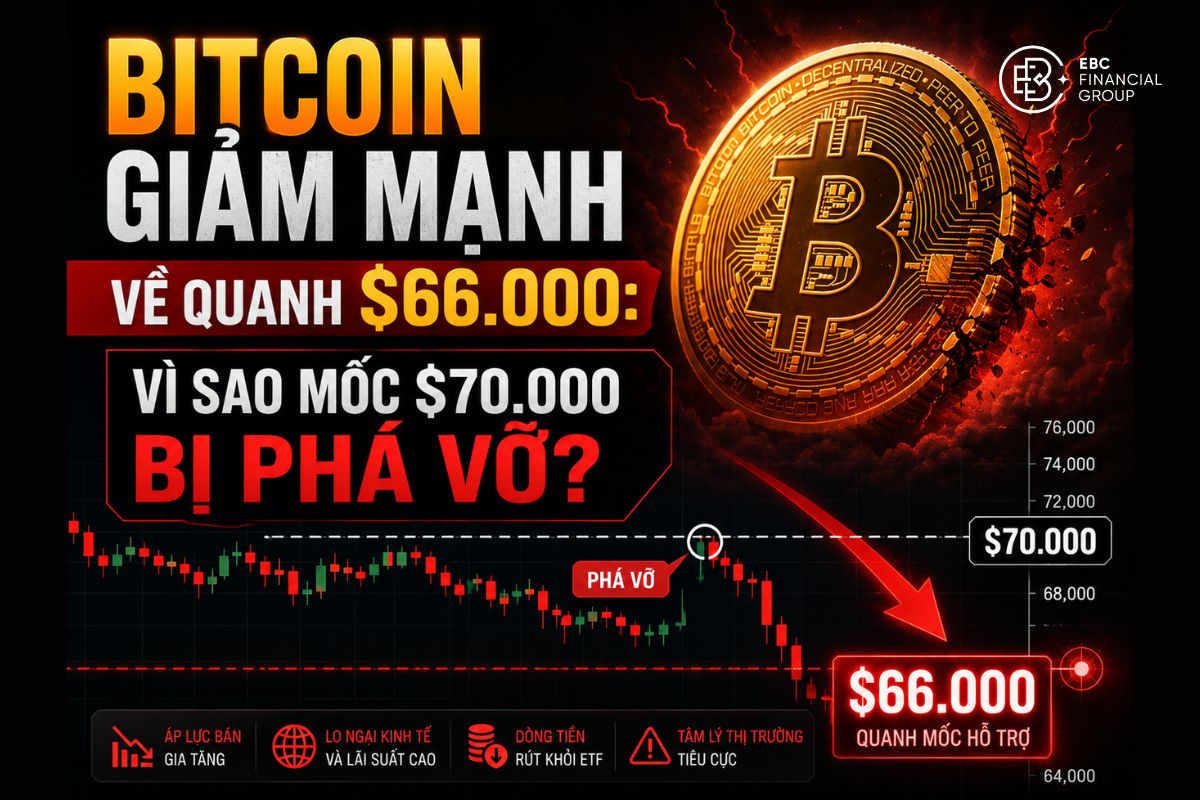 Bitcoin thủng $70.000: ETF rút vốn, thanh lý đòn bẩy và vùng giá quyết định