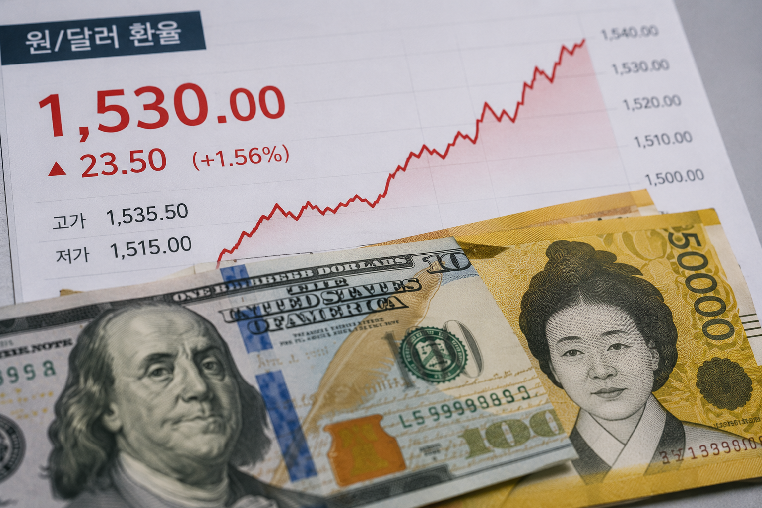 원·달러 환율 1530원대, 왜 올랐을까? 원화 약세 요인과 시장 영향 분석