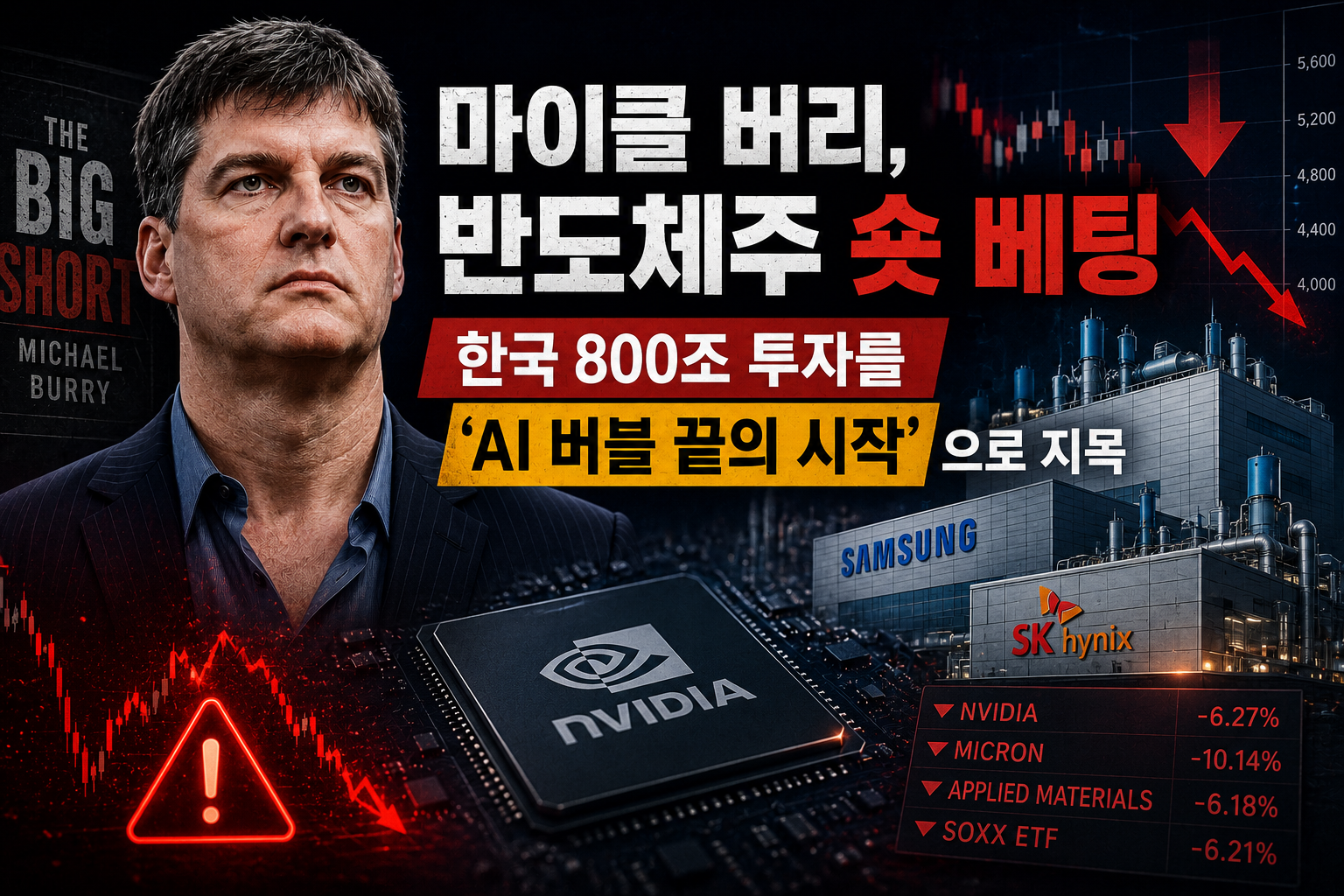 마이클 버리의 반도체 공매도, 한국 800조 투자 지목… 반복되는 경고 냉정히 보기
