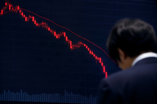 日経平均株価は半導体関連銘柄の利益確定売りで大幅続落、AI相場の過熱感に警戒広がる