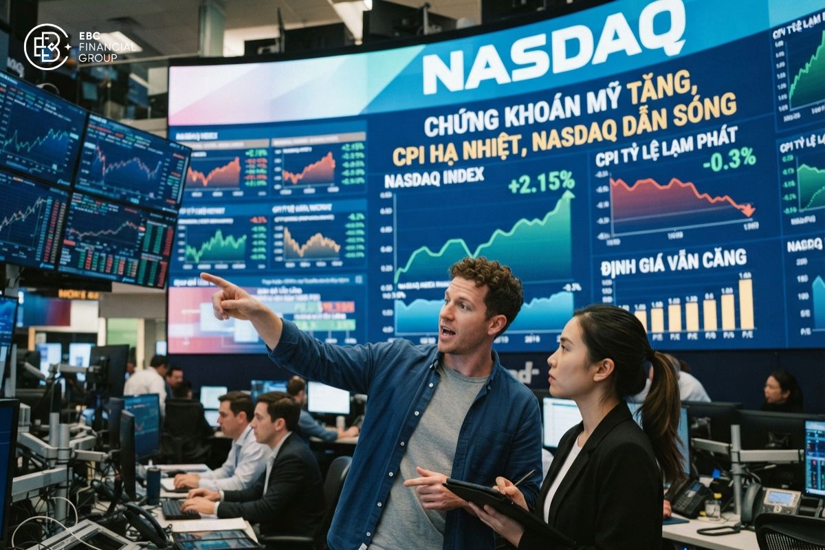 Chứng khoán Mỹ tăng nhờ CPI hạ nhiệt, Nasdaq dẫn sóng nhưng định giá vẫn căng