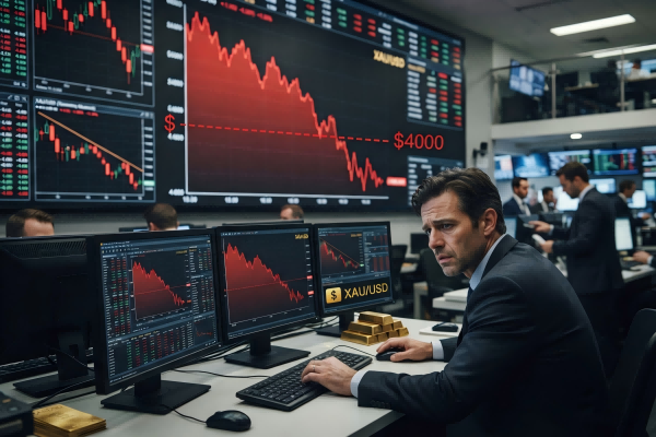 金価格が4000ドルに割り込む： FRB政策とドル高が金市場を圧迫