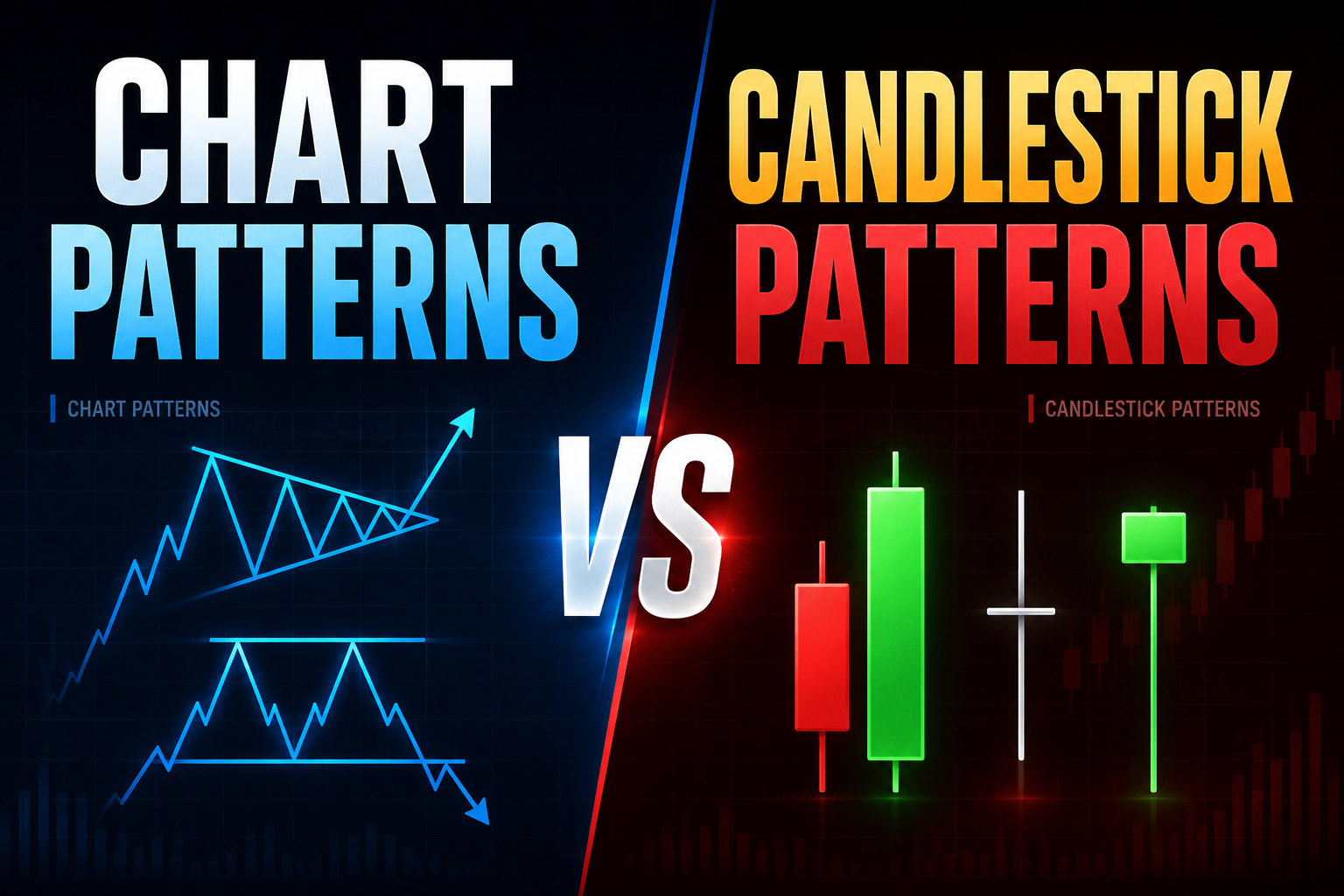 Chart Patterns vs Candlestick Patterns: Key Differences and How to Use Both