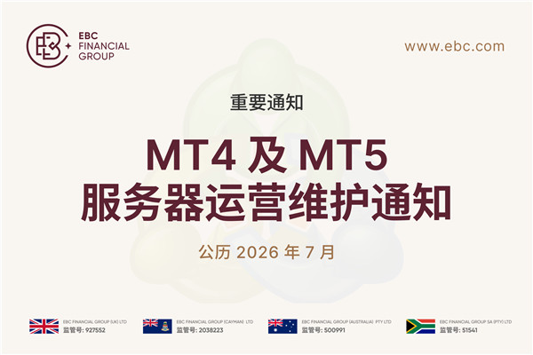 【重要通知】7月25日MT4及MT5服务器运营维护通知