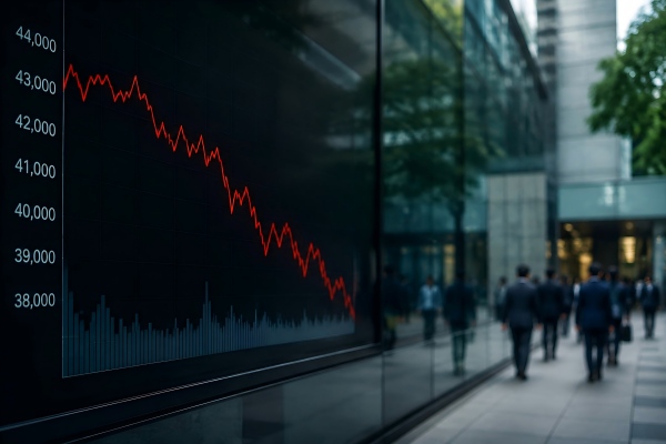 日経平均は反落、7割超の銘柄が下落　円高・海外リスクで利益確定売り広がる