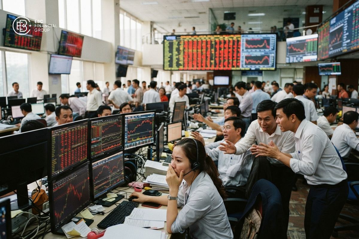 Chứng khoán mất 27,55 điểm: VN-Index chịu áp lực gì?